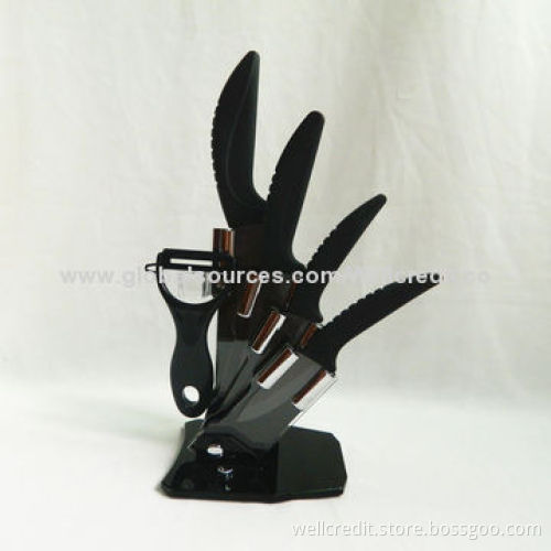 Elegant ceramic knife with high quality in acrylic holder
